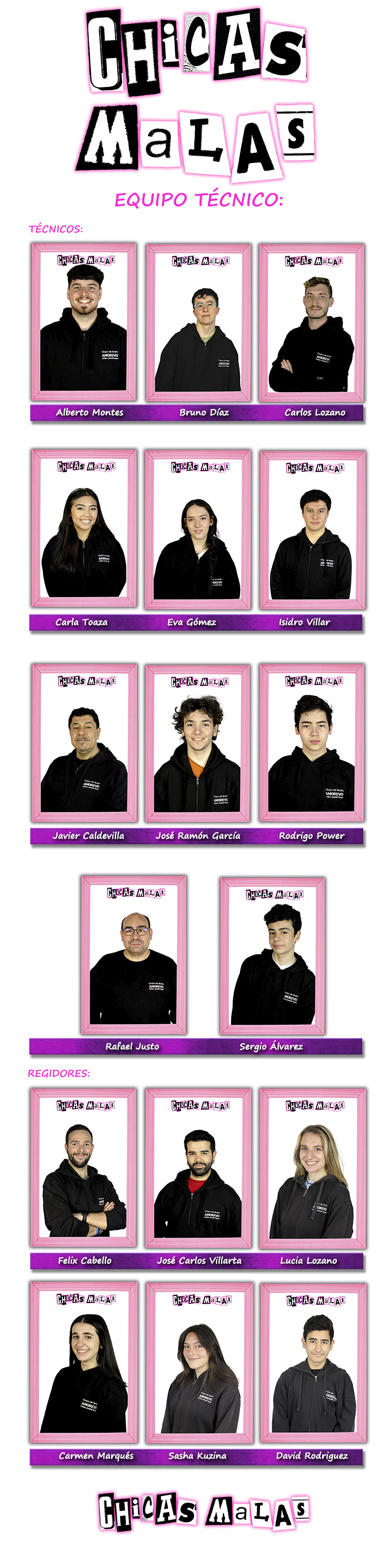 elenco Técnico Chicas Malas